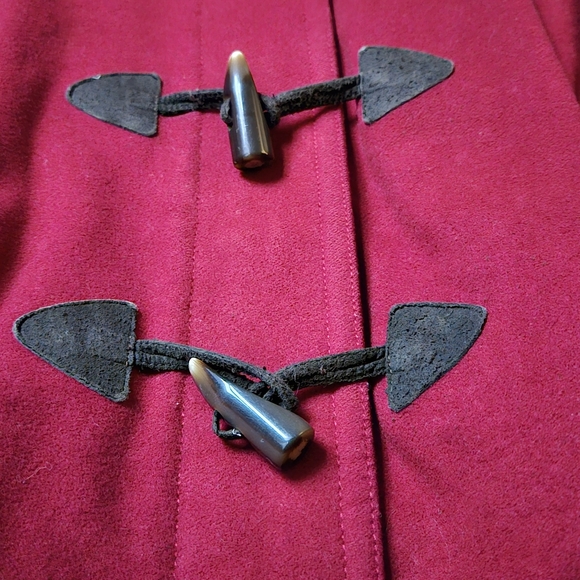 Gap Raspberry Red Wool Blend Duffle Coat. Size XL, Shell 78% Wool - Picture 2 of 8